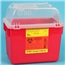 SHARPS CONT 8QT FUNNEL/TOP RED 24/CS #305344