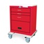 EMERGENCY CART 4 DRW STEEL UNICART RED